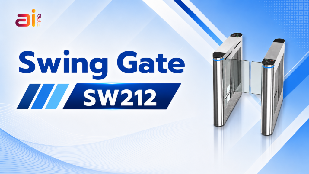ประตูกั้นคนอัตโนมัติ ประตูกั้นทางเข้าออก Ai Swing Gate SW212 มือถือ