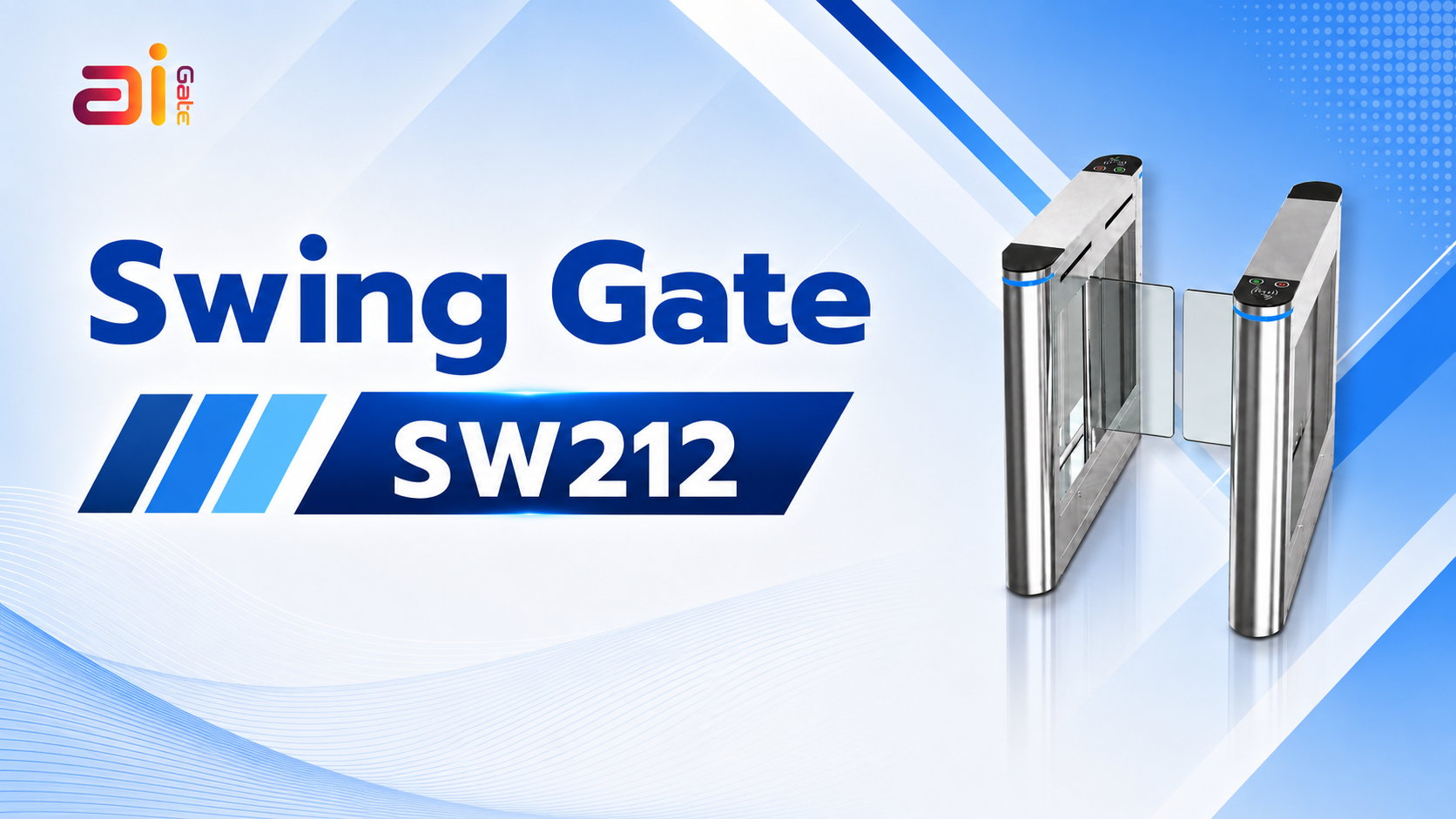 ประตูกั้นคนอัตโนมัติ ประตูกั้นทางเข้าออก Ai Swing Gate SW212 มือถือ