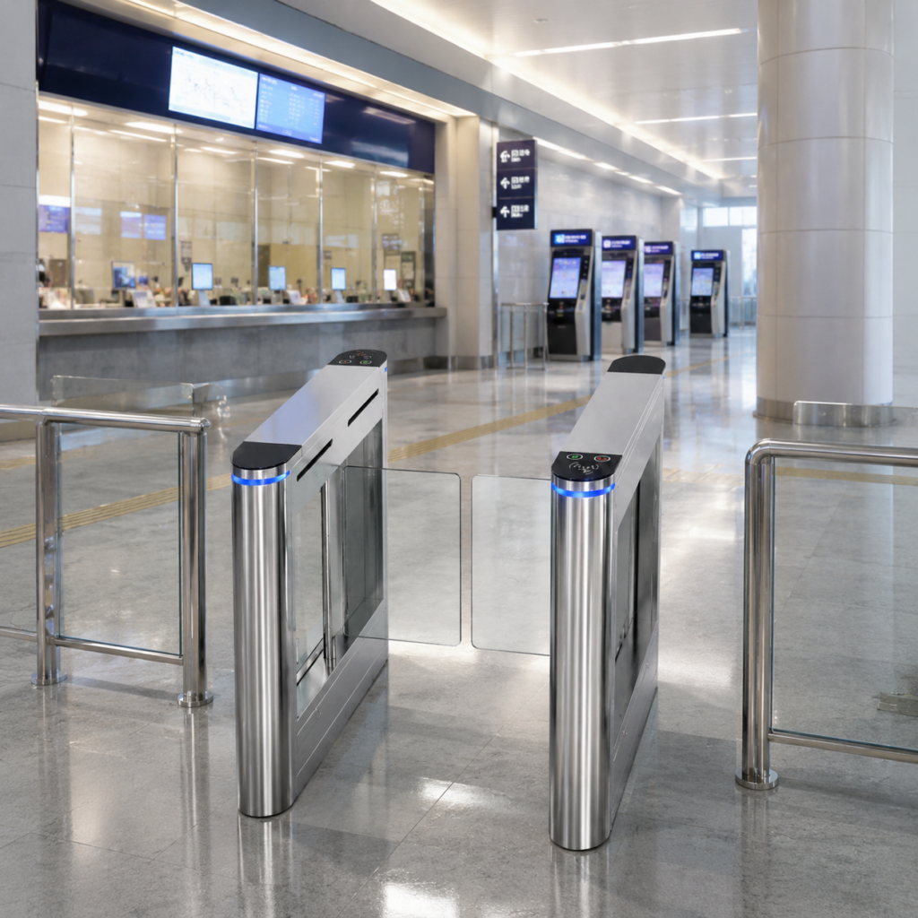 ประตูกั้นคนอัตโนมัติ ประตูบานสวิง Ai Turnstile Swing Gate ตั๋วรถไฟ