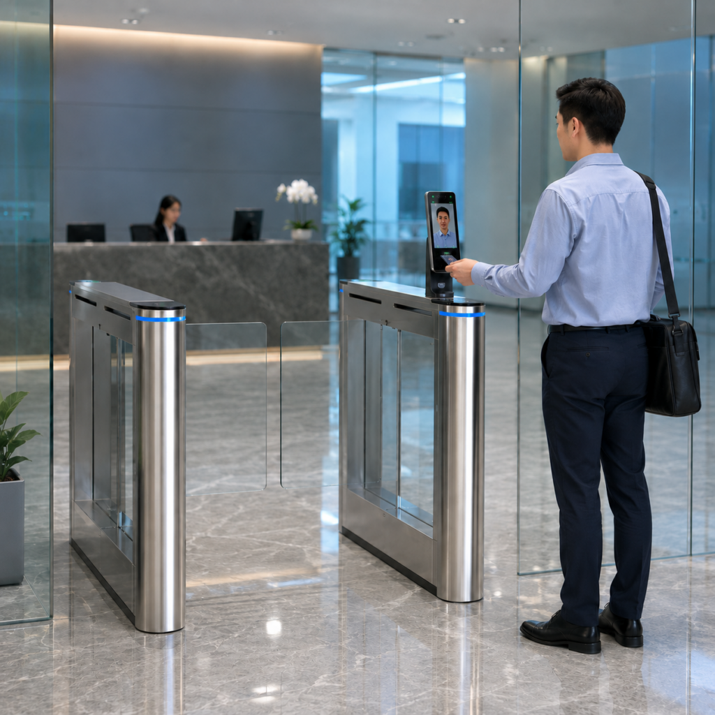 ประตูกั้นคนอัตโนมัติ ประตูบานสวิง Ai Turnstile Swing Gate ออฟฟิศ
