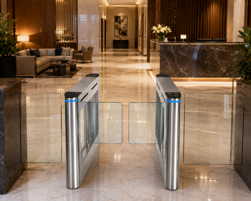 ประตูกั้นคนอัตโนมัติ ประตูบานสวิง Ai Turnstile Swing Gate โรงแรม