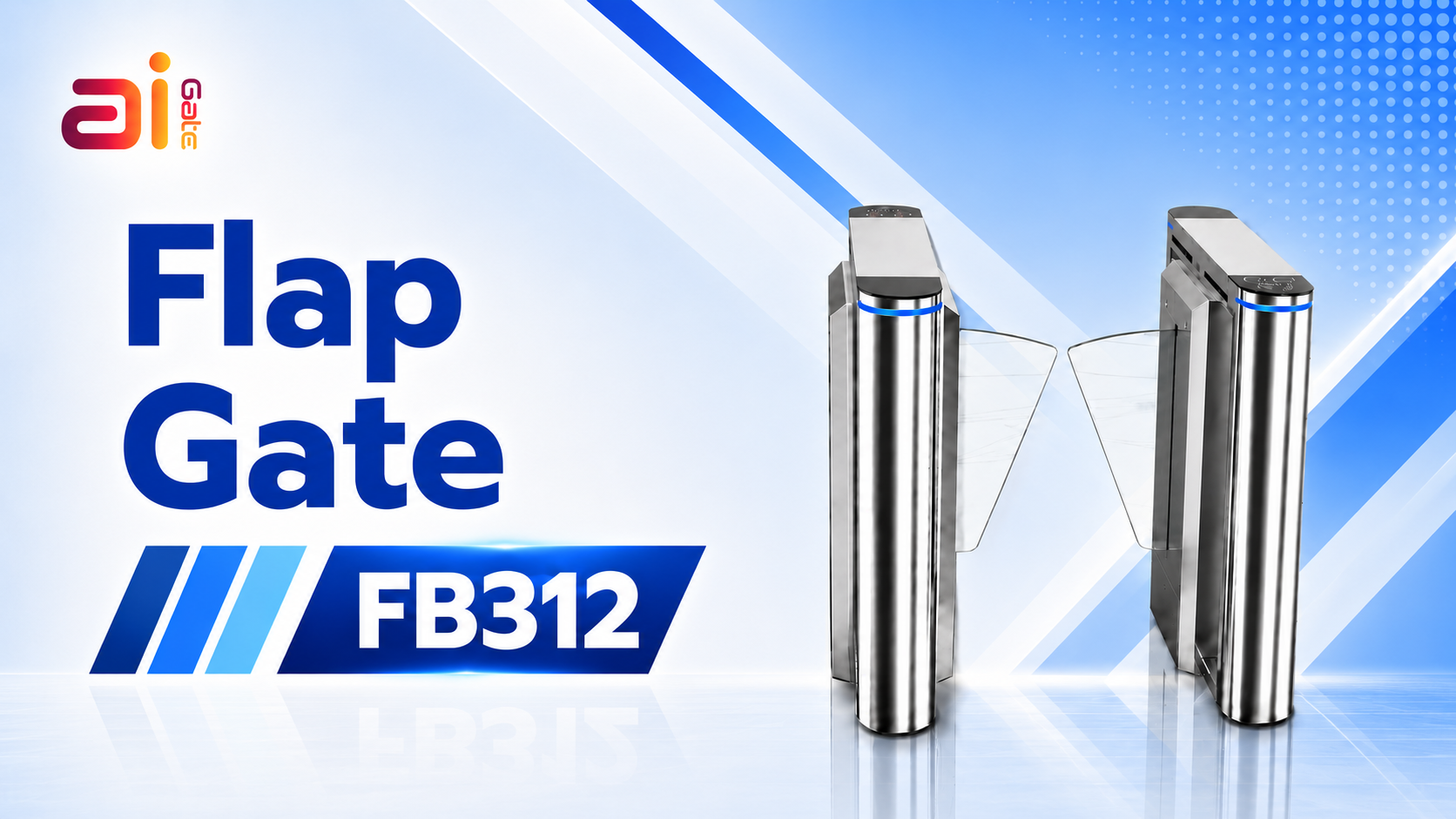 ประตูกั้นคนอัตโนมัติ ประตูปีกผีเสื้อ Ai Turnstile Flap barrier Gate FB312 มือถือ