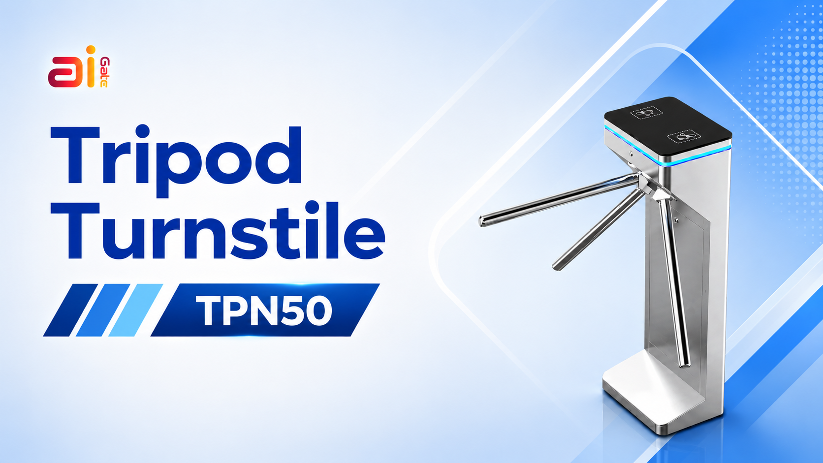ประตูกั้นคนอัตโนมัติ เครื่องกั้นสามขา Ai Tripod Turnstile Gate TPN50 มือถือ
