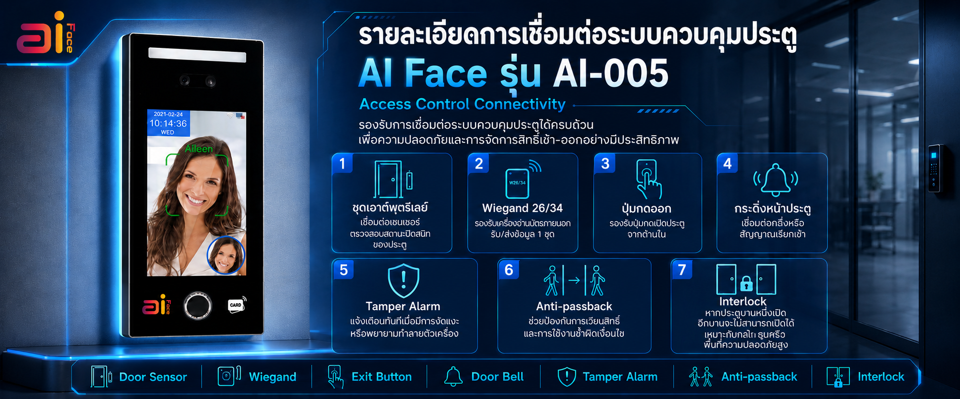 Ai Face Ai-005 เครื่องสแกนลายนิ้วมือ สแกนใบหน้าเข้างาน ภาพ 3