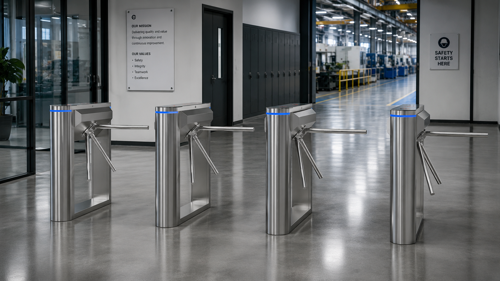 Ai Gate TP112 เครื่องกั้นสามขา ประตูกั้นทางเข้าออก ที่กั้นทางเดินอัตโนมัติ โรงงานอุตสาหกรรม 2
