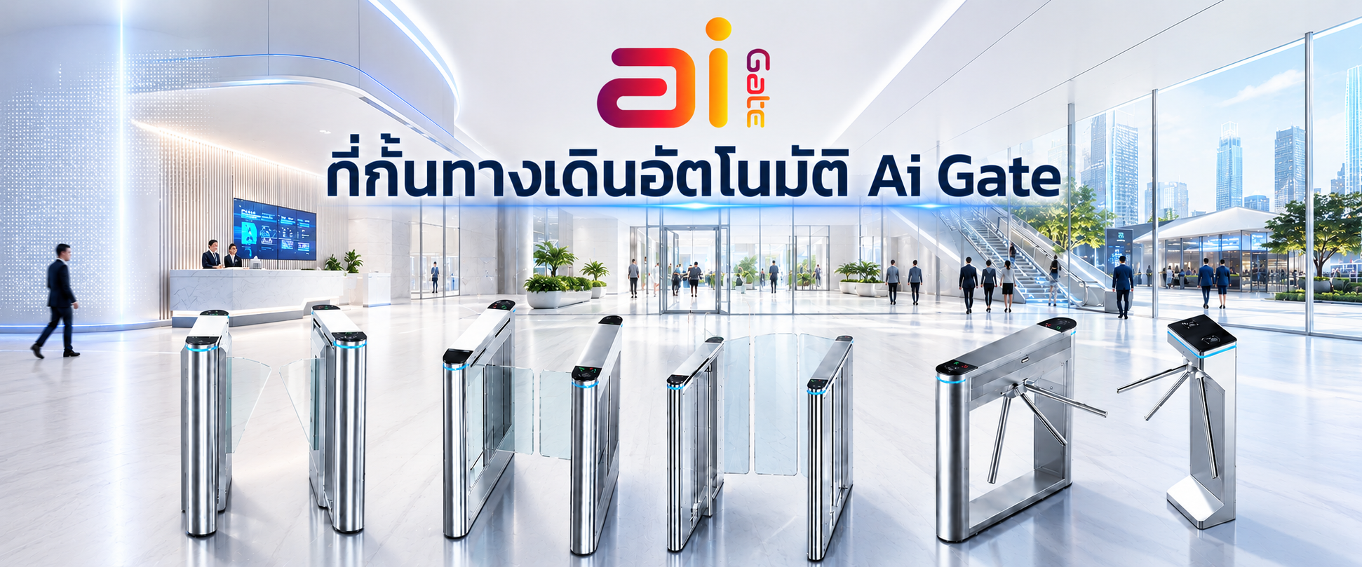 Ai Turnstile Gate ที่กั้นทางเดินอัตโนมัติ ประตูกั้นทางเดิน
