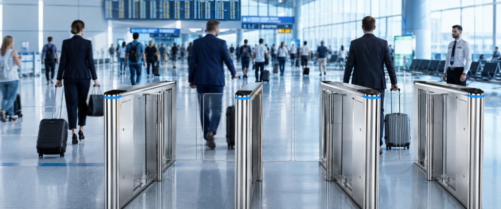 Speed Gate ประตูกั้นทางเข้าออก ประตูกั้นคนแบบความเร็วสูง Ai Gate