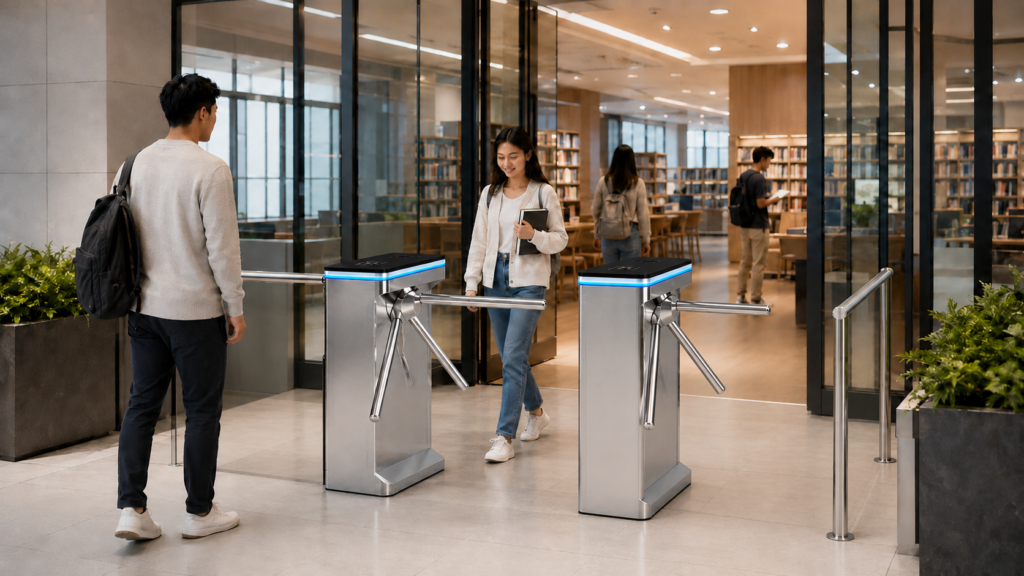 Tripod Turnstile Gate ประตูกั้นทางเข้าออก เครื่องกั้นสามขา การใช้งาน