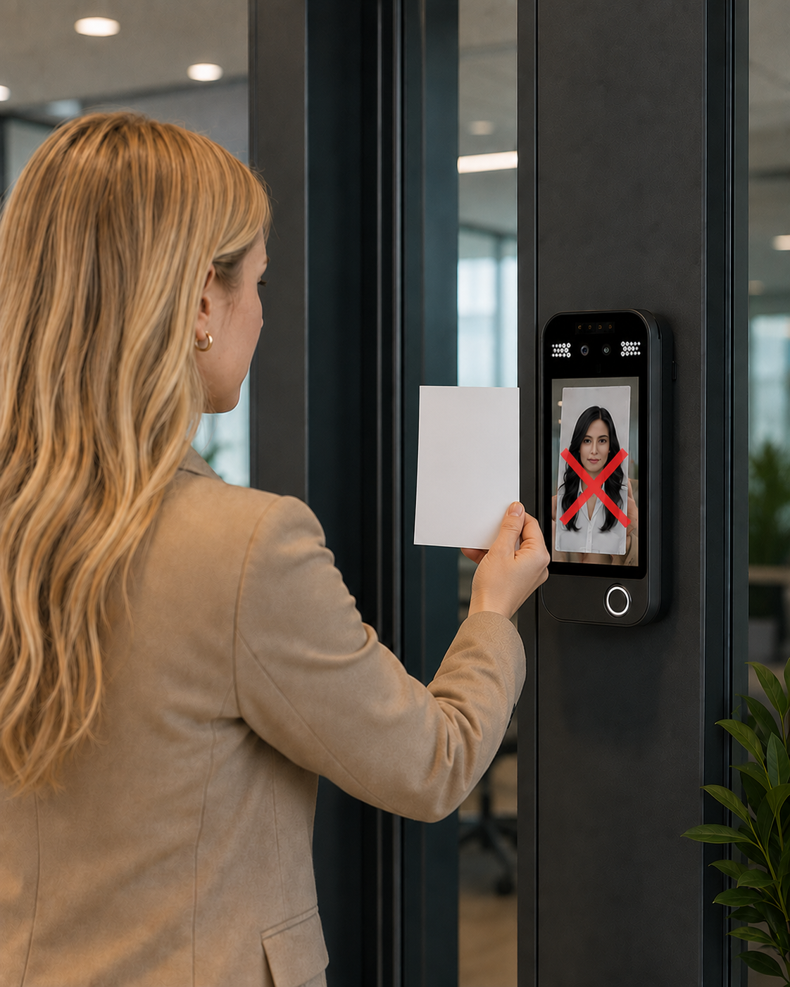 เครื่องสแกนใบหน้าเข้างาน บันทึกเวลาเข้างาน ป้องกันการปลอมแปลง Ai Face Recognition Scanner Access Control