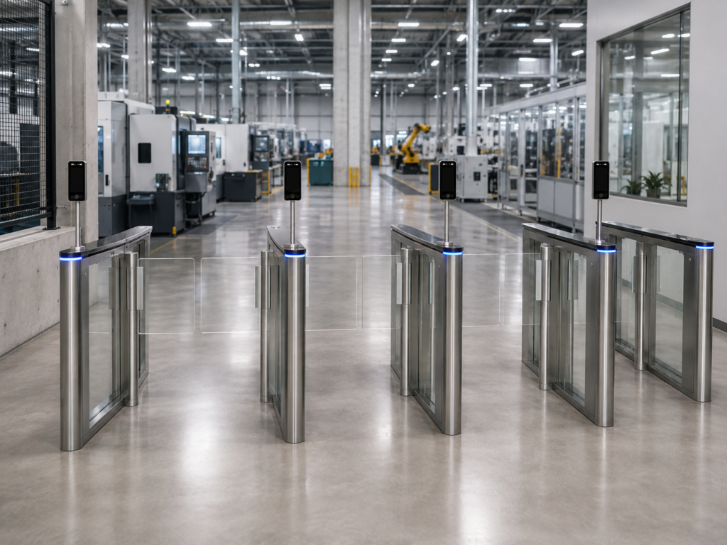 ประตูกั้นคนอัตโนมัติ ประตูกั้นทางเข้าออก Ai Gate SG 7100 Speed Turnstile โรงงานอุตสาหกรรม