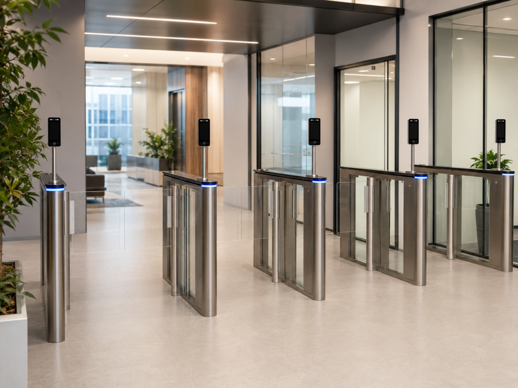ประตูกั้นคนอัตโนมัติ ประตูกั้นทางเข้าออก Ai Gate SG7100 Speed Turnstile ออฟฟิศ