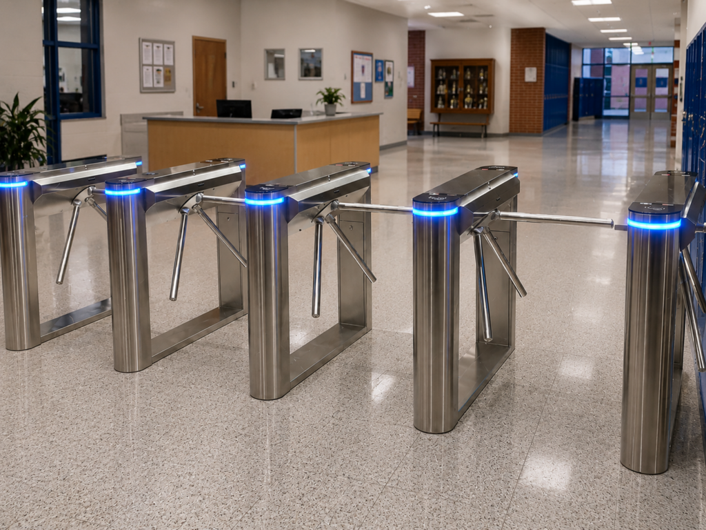 ประตูกั้นคนอัตโนมัติ ประตูกั้นทางเข้าออก Ai Gate Turnstile Tripod TP112 สถานศึกษา โรงเรียน มหาวิทยาลัย