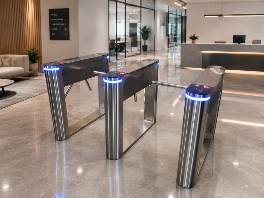 ประตูกั้นคนอัตโนมัติ ประตูกั้นทางเข้าออก Ai Gate Turnstile Tripod TP112 สำนักงาน ออฟฟิศ