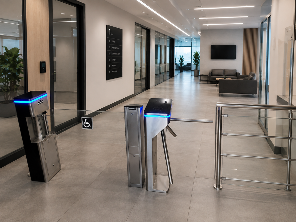 ประตูกั้นคนอัตโนมัติ ประตูกั้นทางเข้าออก Ai Gate Turnstile Tripod TPN50 ออฟฟิศ สำนักงาน