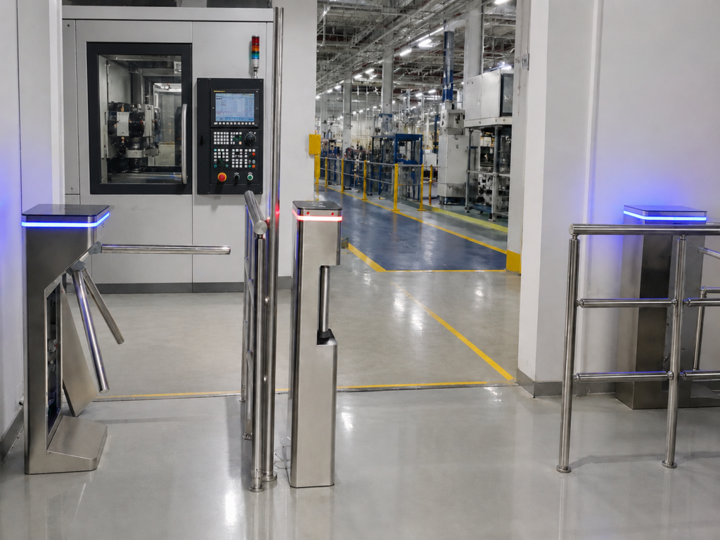 ประตูกั้นคนอัตโนมัติ ประตูกั้นทางเข้าออก Ai Gate Turnstile Tripod TPN50 โรงงานอุตสาหกรรม