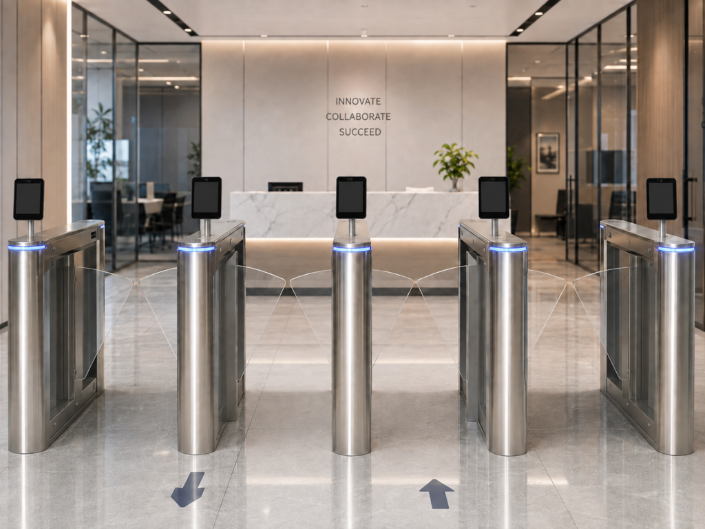ประตูกั้นคนอัตโนมัติ ประตูปีกผีเสื้อ Ai Gate Flap Barrier FB312 ออฟฟิศ บริษัท