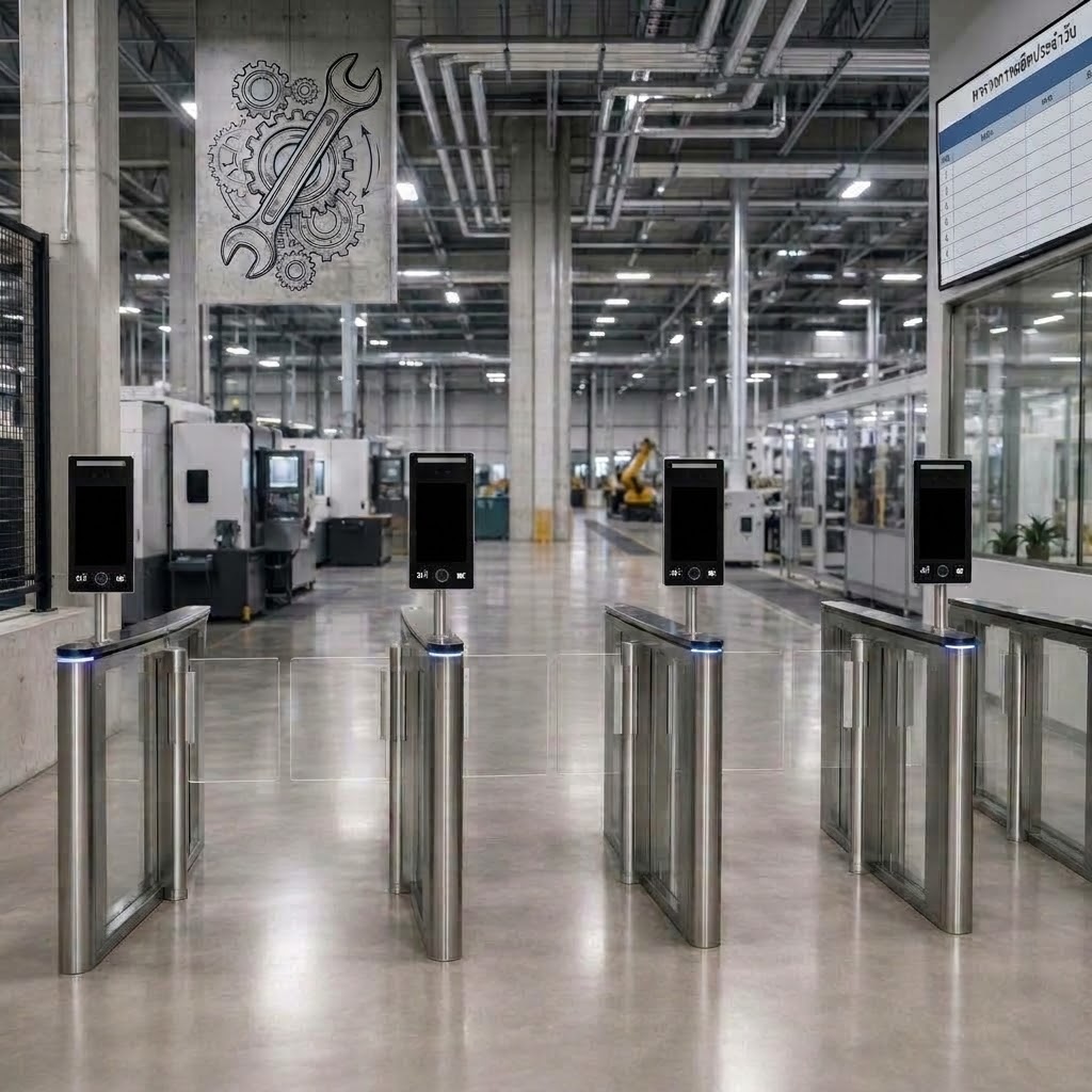 Ai Face Ai-005 Face Recognition Time Attendance and Access Control เครื่องสแกนใบหน้าเข้างาน โรงงานอุตสาหกรรม