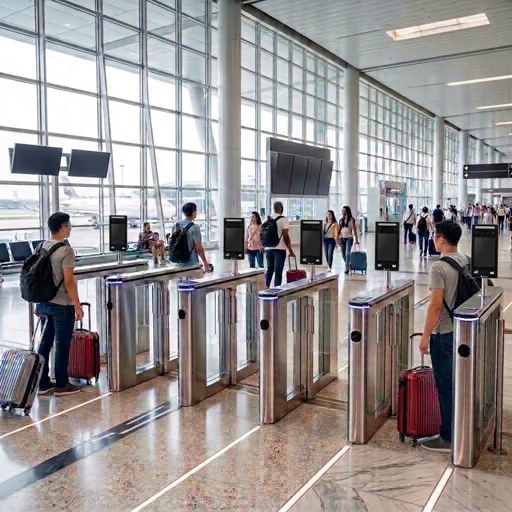 เครื่องสแกนใบหน้าเข้างาน และ QR Code Time Attendance and Access Control Ai Face QR-005 สนามบิน