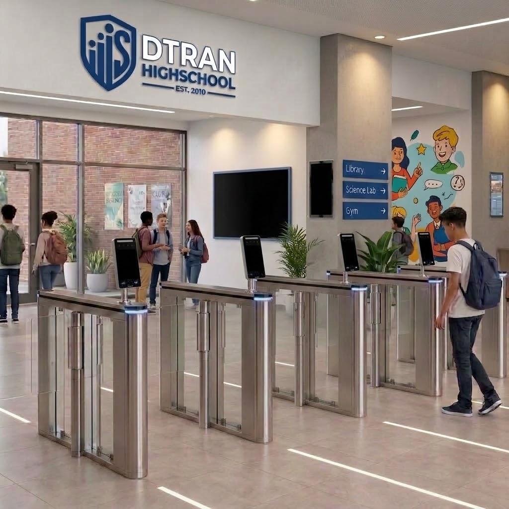 เครื่องสแกนใบหน้าเข้างาน และ QR Code Time Attendance and Access Control Ai Face QR-005 โรงเรียน